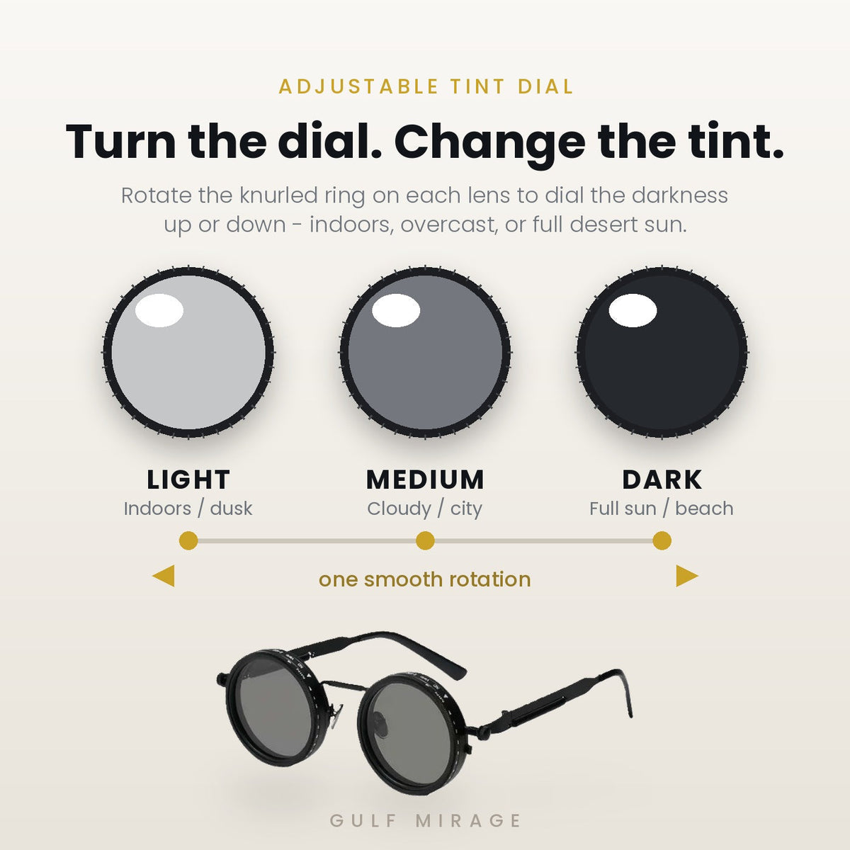 adjustable tint sun glasses