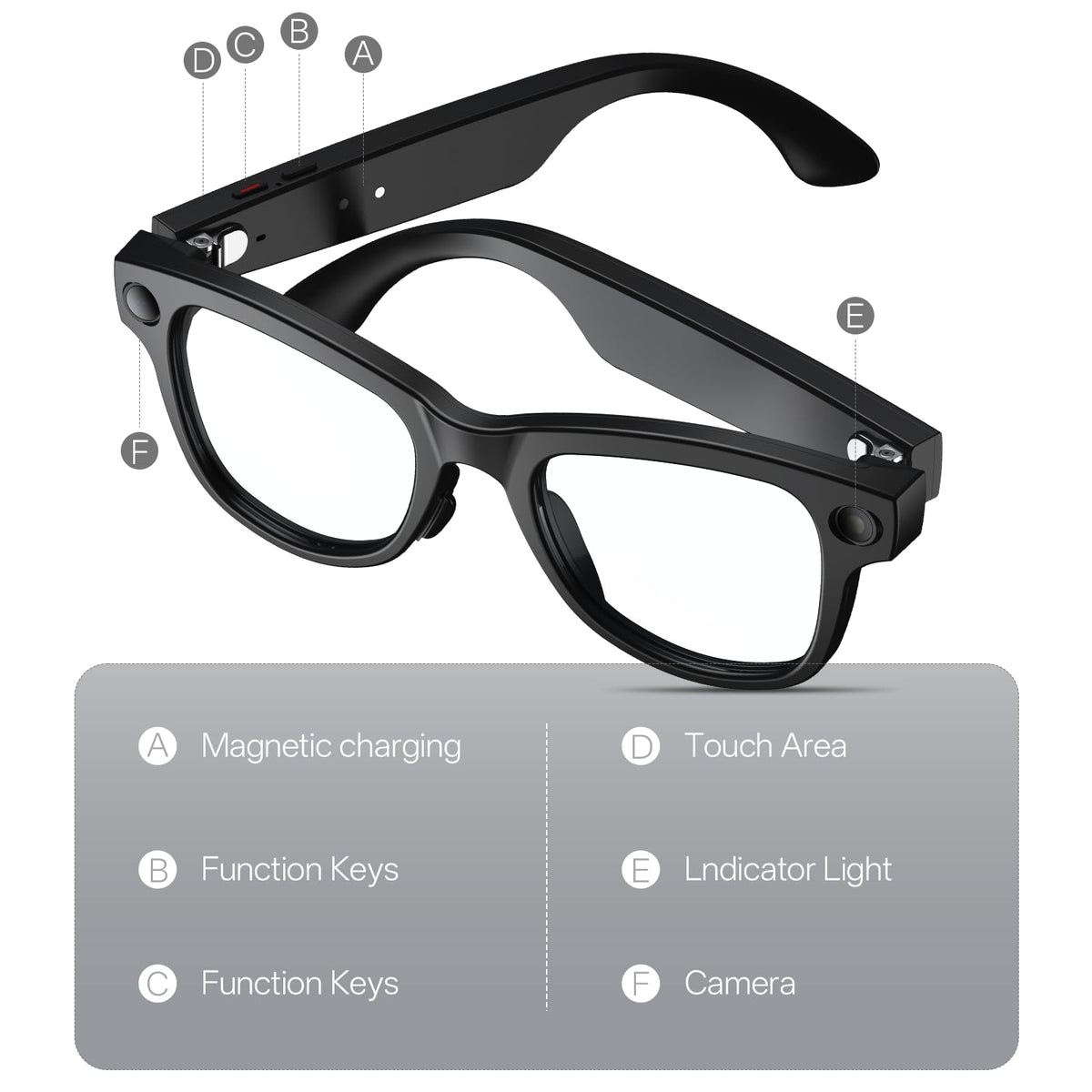 AI Smart Glasses with 8MP Camera & AI Assistant