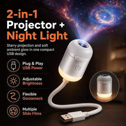 2-in-1 Galaxy Projector Night Lamp