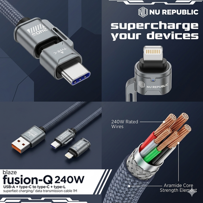 240W 4-in-1 Fast Charging Cable