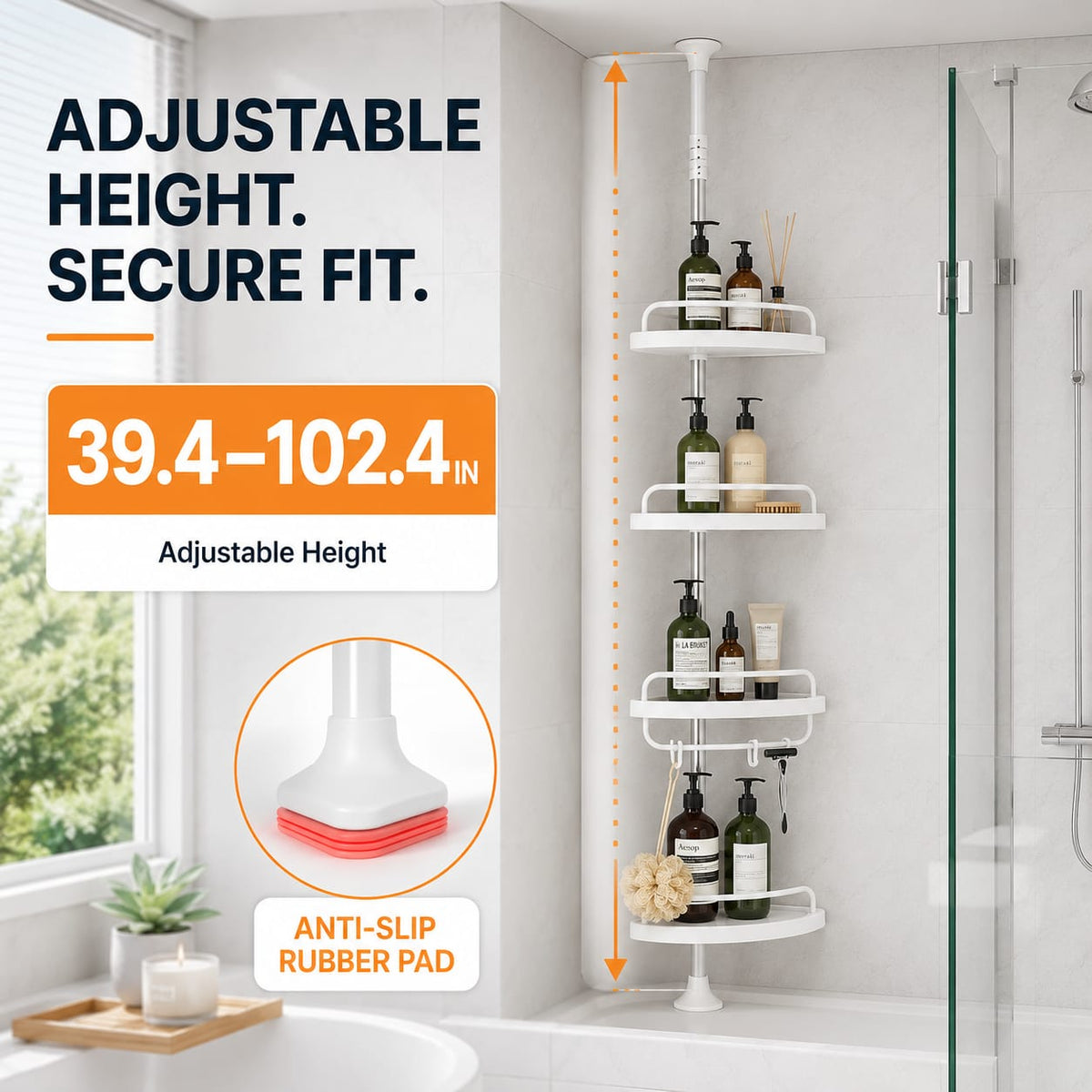 4-Layer Bathroom Corner Storage Rack