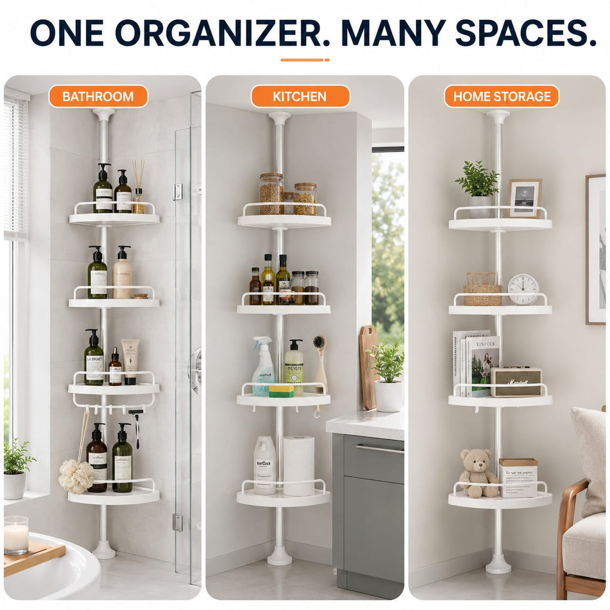 4-Layer Bathroom Corner Storage Rack