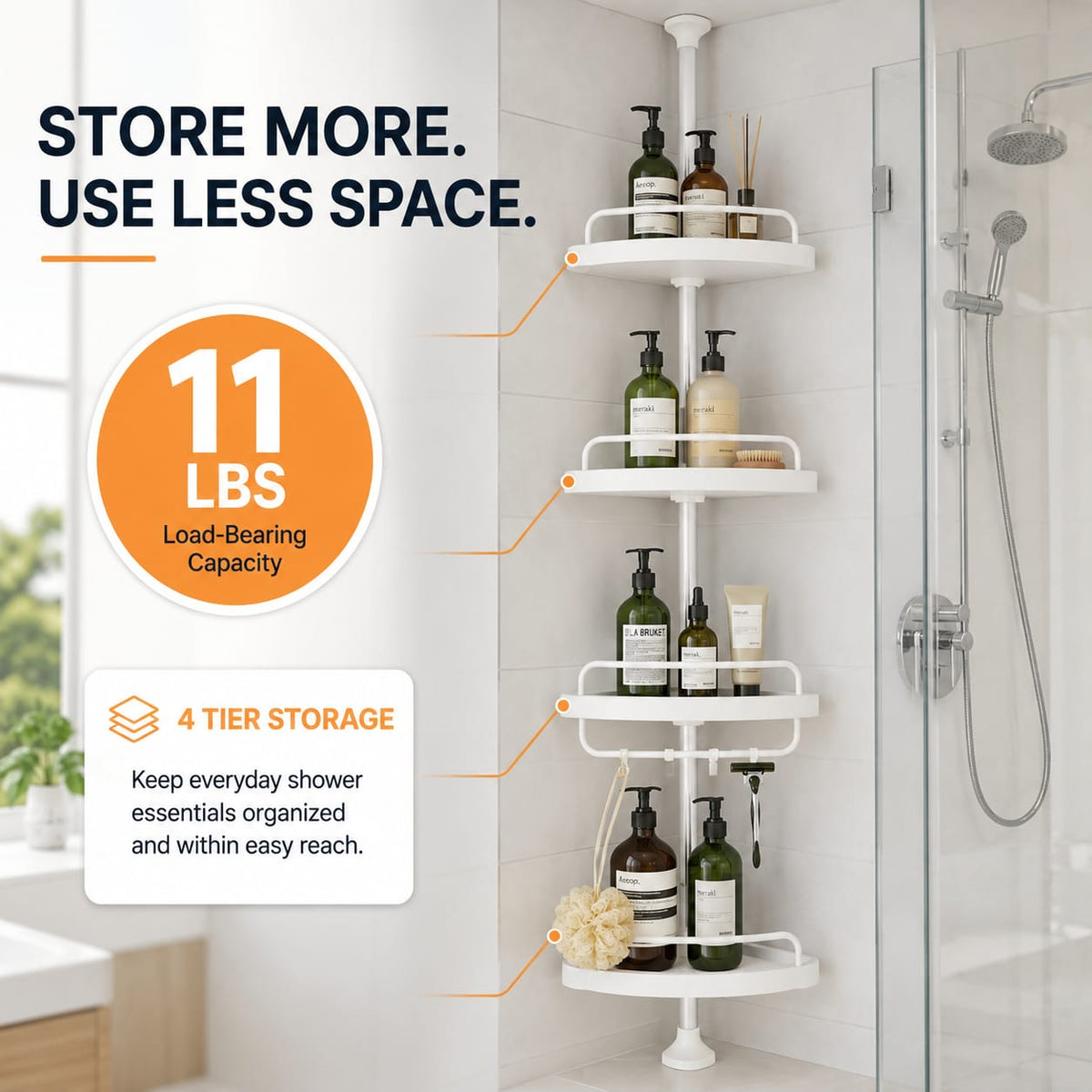 4-Layer Bathroom Corner Storage Rack