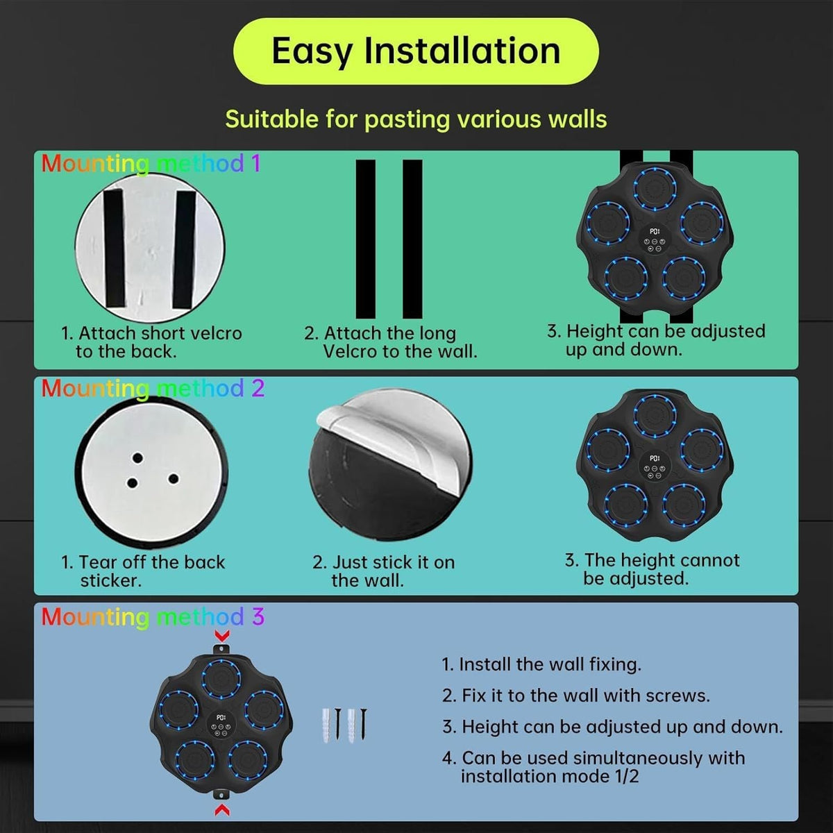Electronic Musical Boxing Machine with Bluetooth & LED Lights